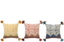 Coussin carré fleurs mélange coton