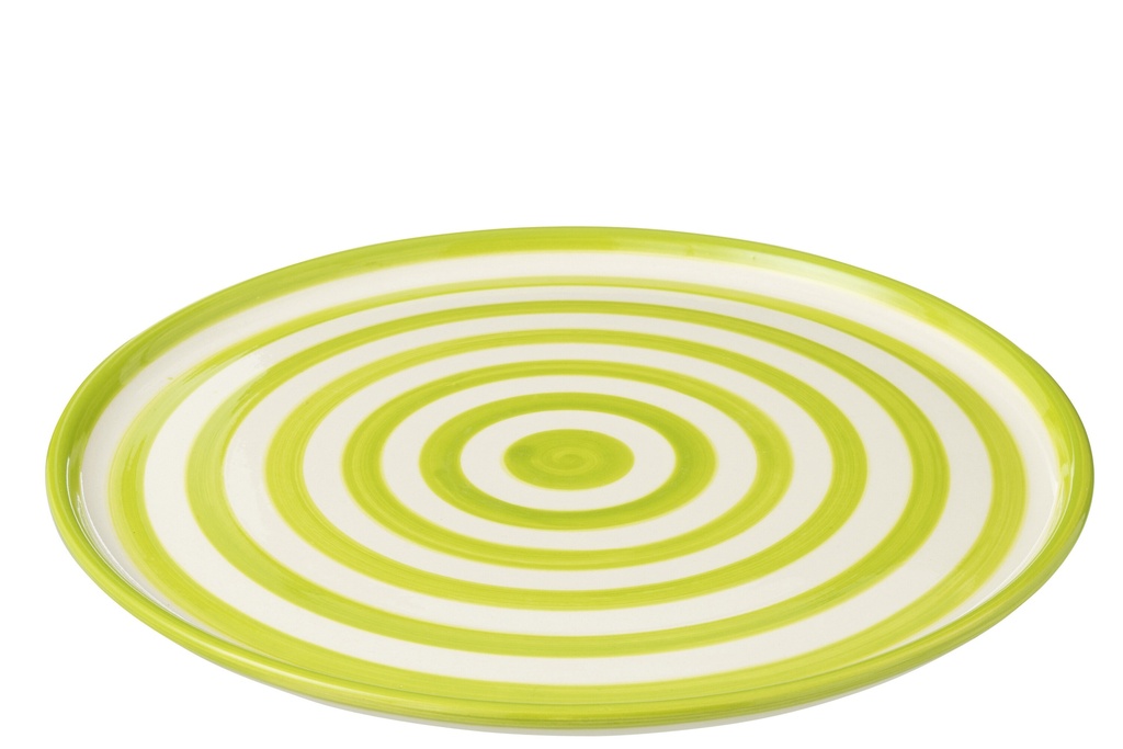 Assiette Granada Stripes Céramique Blanc/Vert