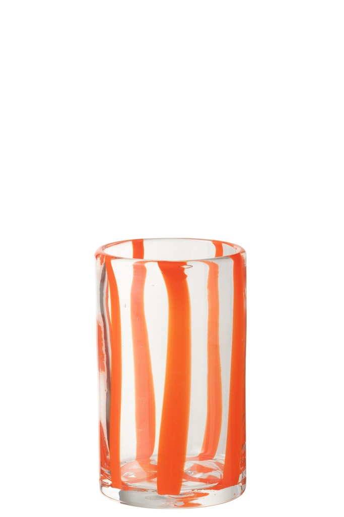 Drinking Glass Stripes Glass Transparent/Orange
