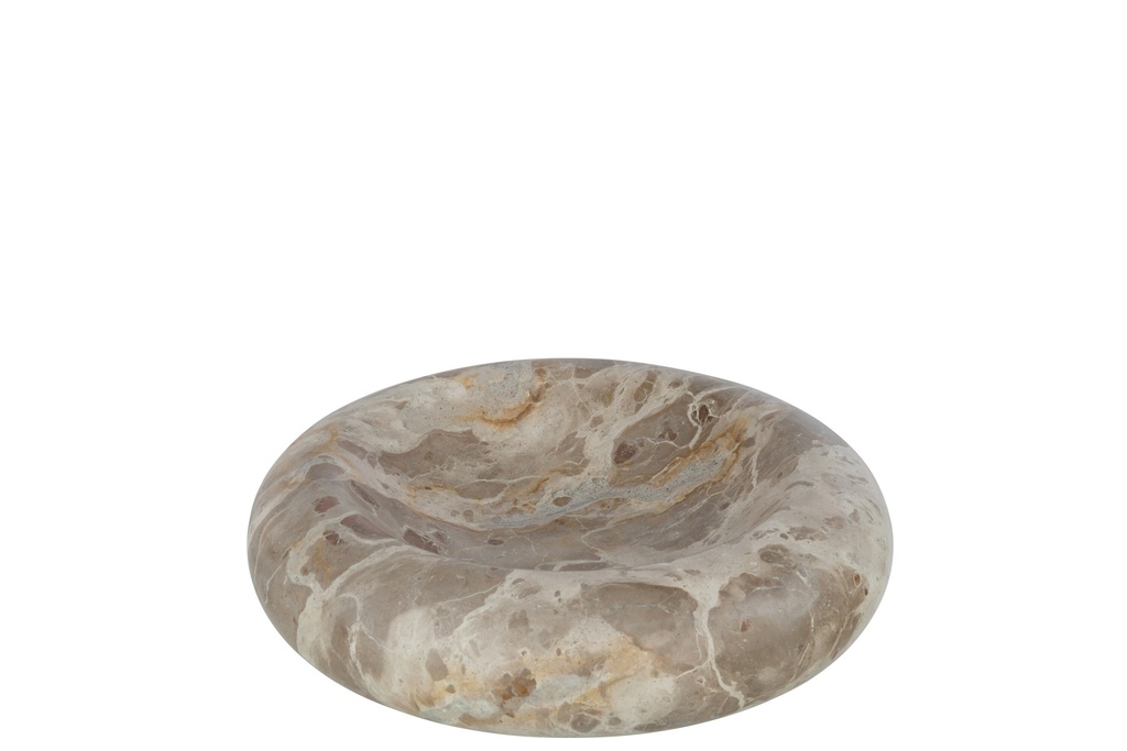 Bol Rond Bas en Marbre Beige