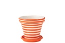Flowerpot+Plate Granada Stripes Handmade/Handpainted Ceramic