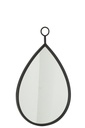 Miroir suspendu en forme de goutte/MDF noir