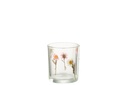 Tealight Holder Peggy Flowers Glass