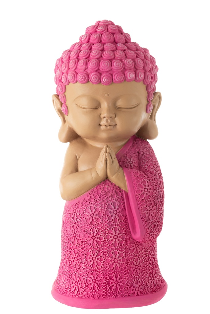 Monk Praying Resin Pink