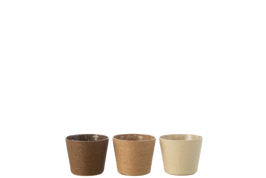 Cordes pour pots de fleurs en papier/PET Crème/Naturel/Marron Extra