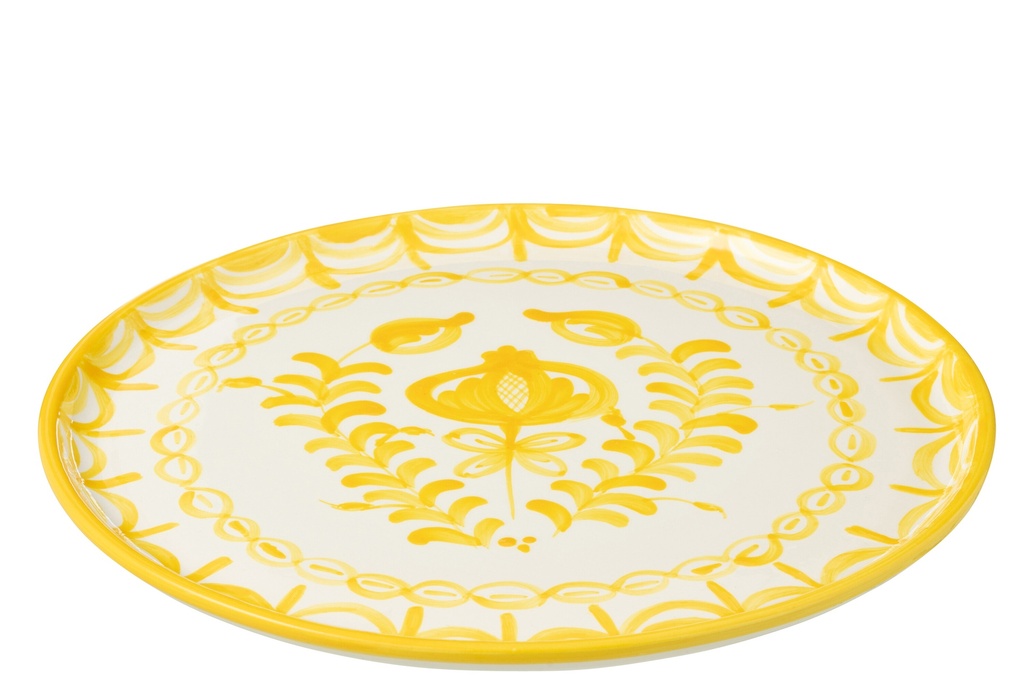 Assiette Granada Céramique Blanc/Jaune