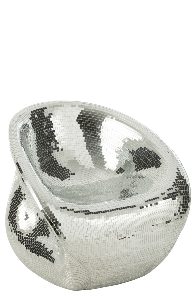 Chaise Miroir Résine Argent