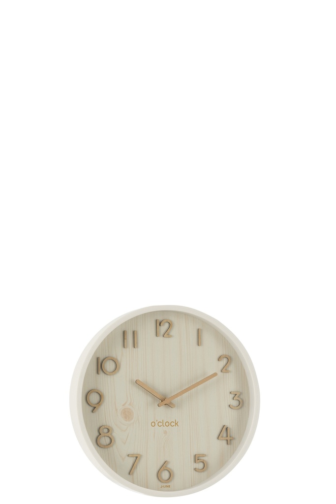 Wall Clock Plywood/MDF White Small