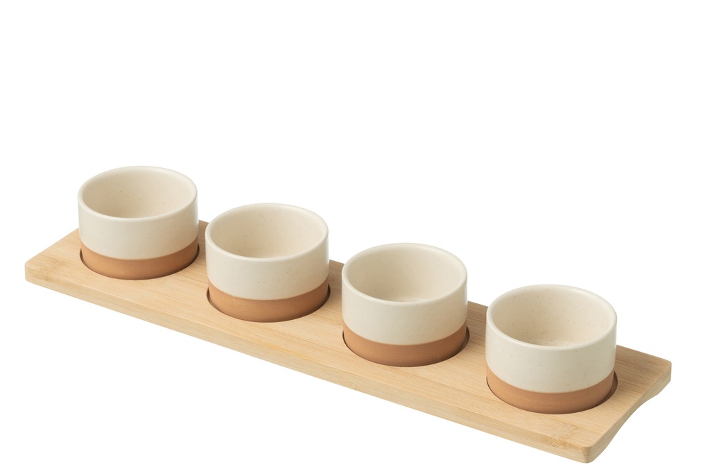 Tapas Service 4 Sets+Bamboo Tray