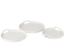 Set Of 3 Trays Round Metal