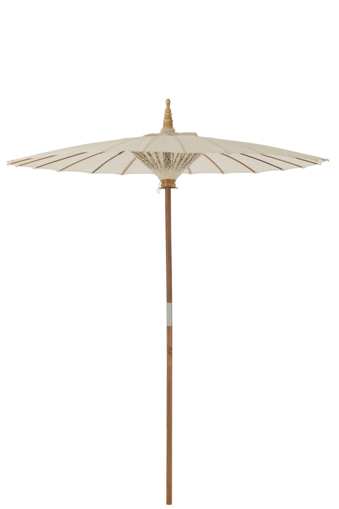 Parasol Lorie Bois/Coton Blanc