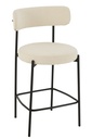 Chaise de bar Boucle Contreplaqué/Polyester Blanc/Noir