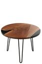 Table d'appoint ronde en bois d'acacia/résine