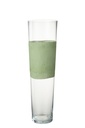 Vase Delph Glass Transparent/Green Large