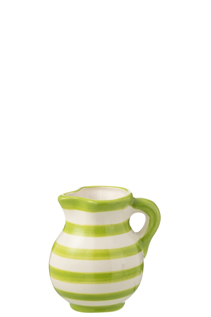 Pitcher Granada Stripes Ceramic White/Green