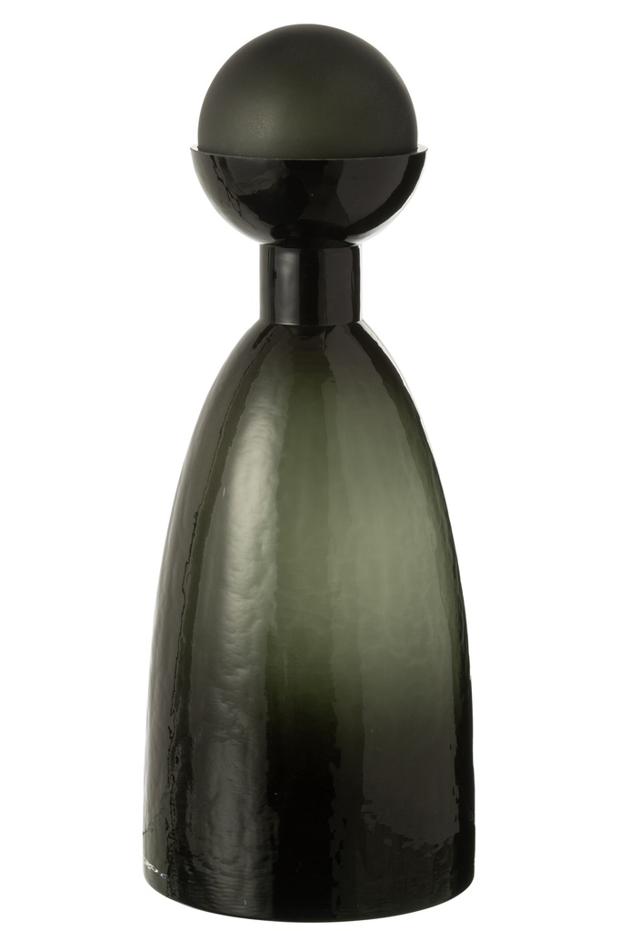 Vase Bottle+Cap Adria Glass Dark