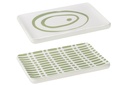 Platter Rectangle Mango Wood Green/White