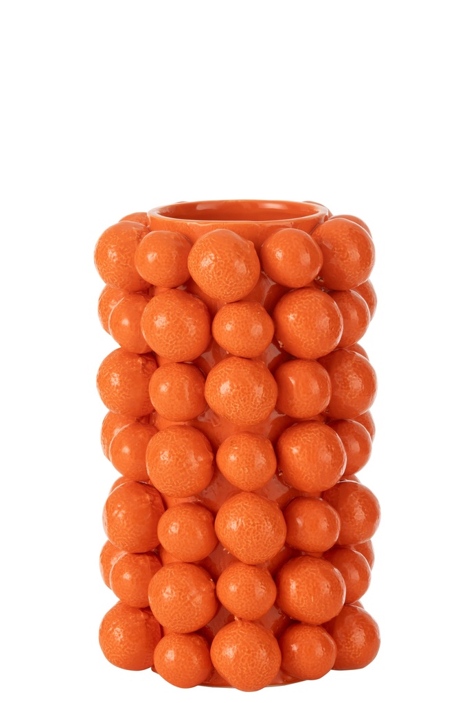 Vase Oranges Couvercle Céramique Orange