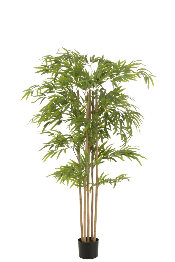 Pot en bambou artificiel vert