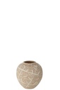 Vase Dune Rond Grès Beige/Blanc