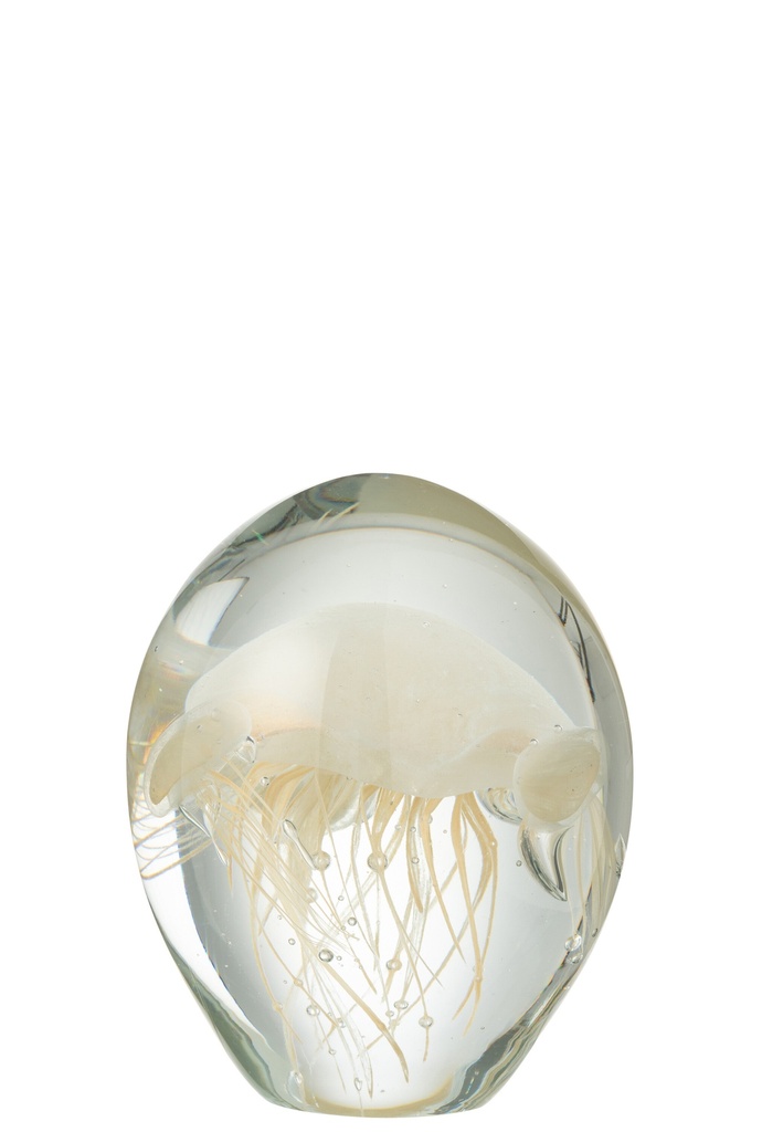 Presse-papier Calypso Verre Transparent/Beige Petit