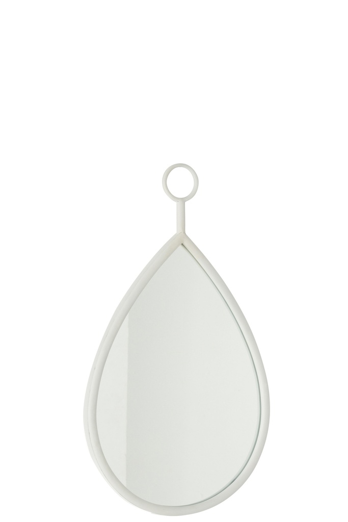 Miroir suspendu en forme de goutte/MDF blanc