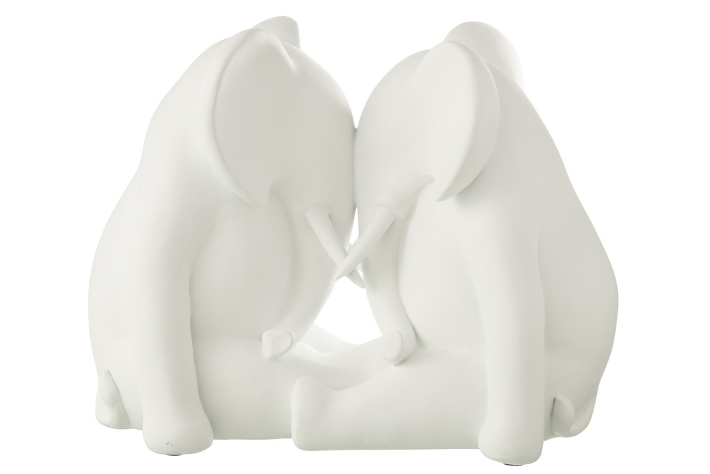 Elephant Face To Face Polyresin