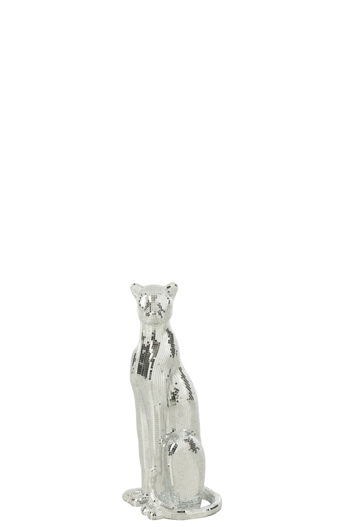 Miroir Léopard Résine Argent Petit