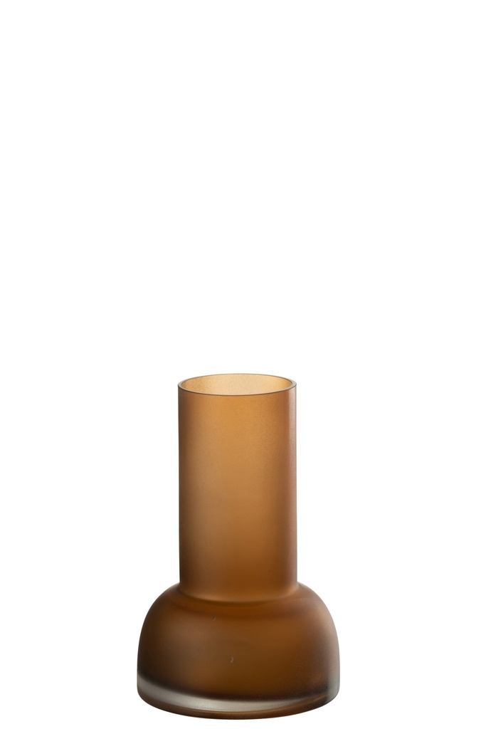 Vase/Bougeoir Yoko Verre Marron Petit