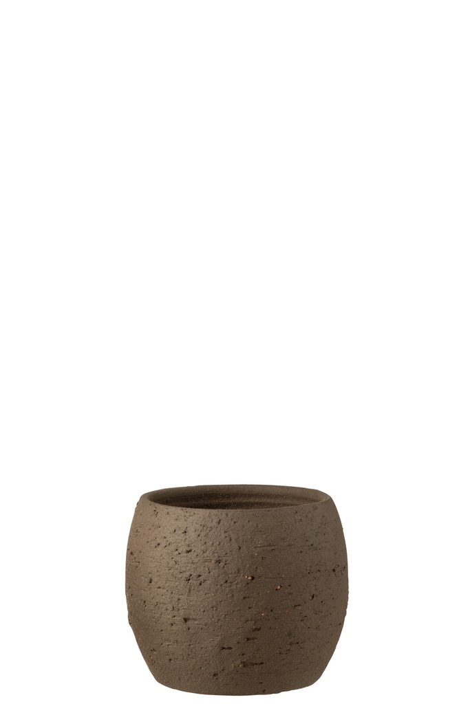 Pot de fleurs Enya en céramique marron moyen
