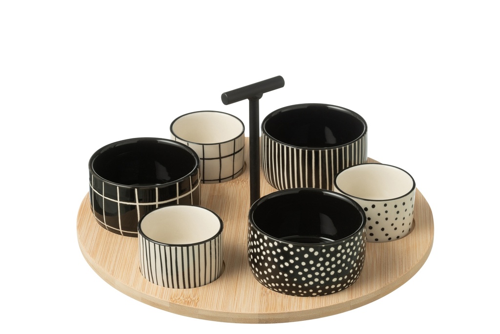 Tapas Service 6 Sets+Bamboo Tray