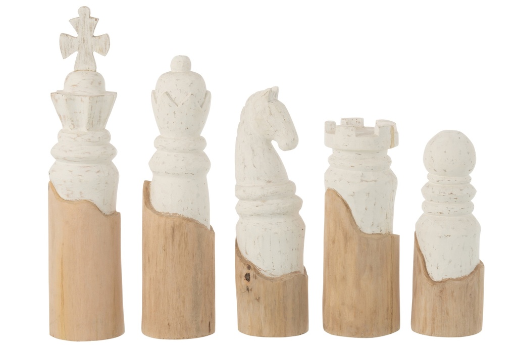 Ensemble de 5 pièces d'échecs en mangue