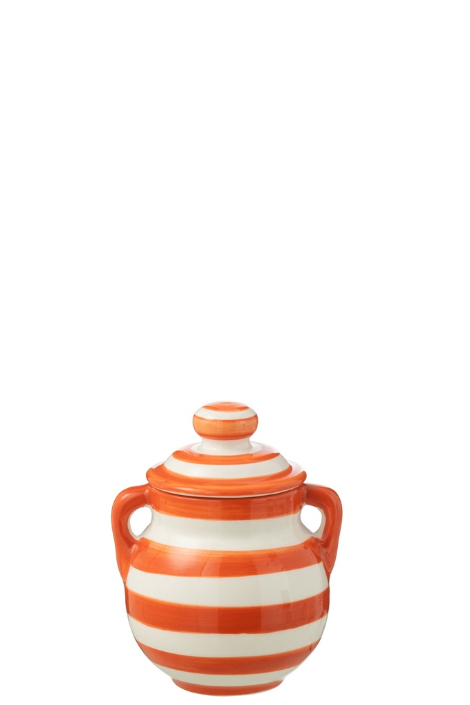 Pot Granada Stripes Céramique Blanc/Orange