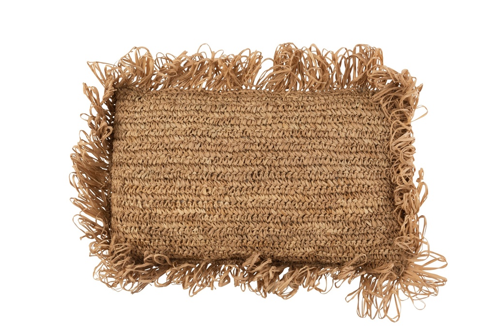 Coussin Rectangle Raphia Naturel