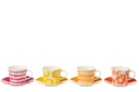 Set Of 4 Tea Cup+Saucer In