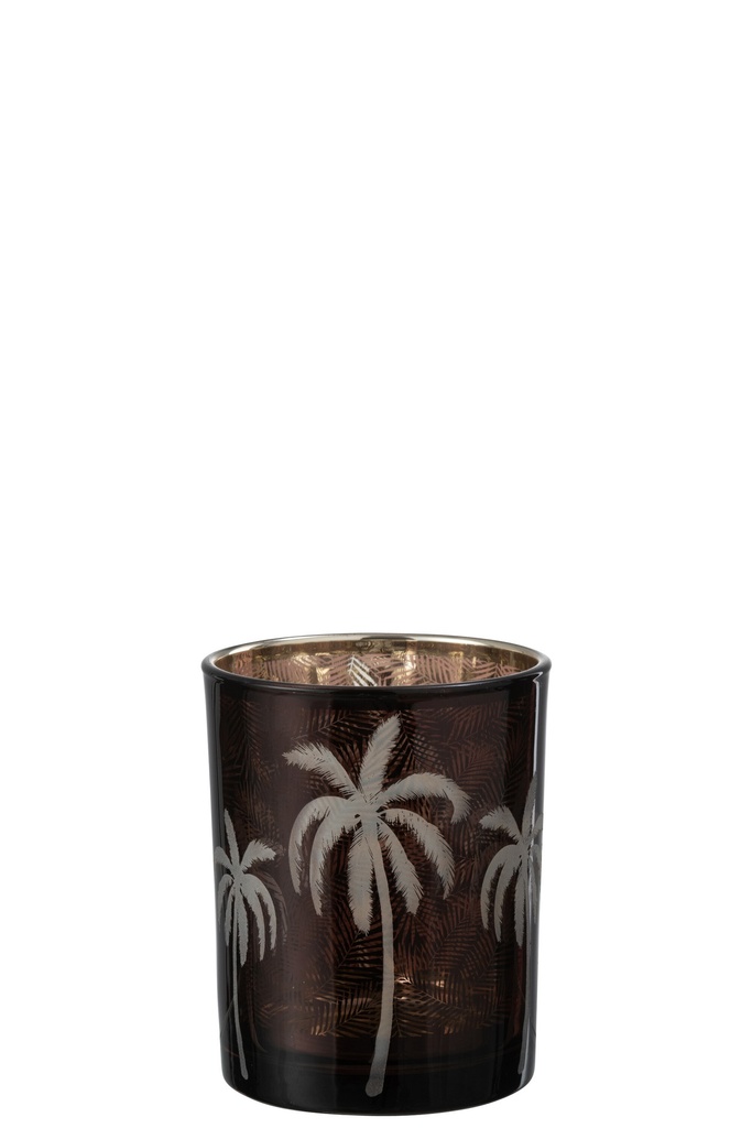 Hurricane Palm Tree Glass Brown