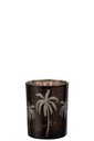 Hurricane Palm Tree Glass Brown