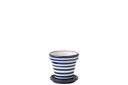 Pot de fleurs + assiette Granada Stripes en céramique fait main/peint à la main