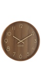 Wall Clock Plywood/MDF Dark Natural