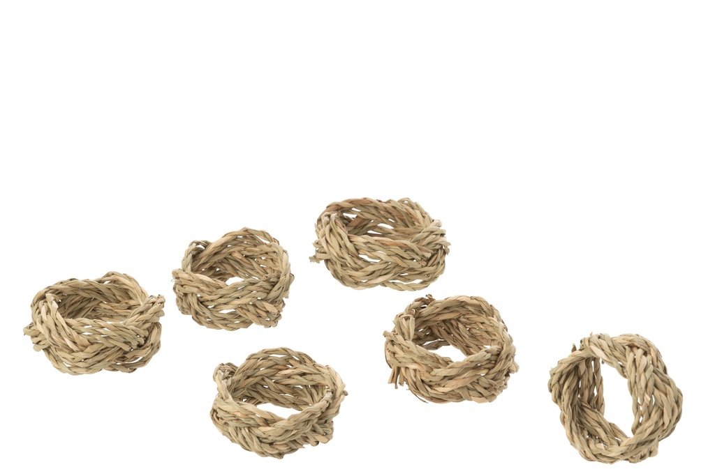 Set Of 6 Napkin Ring Braided