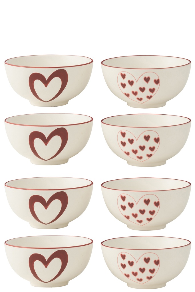 Box Of 4 Bowls Hearts