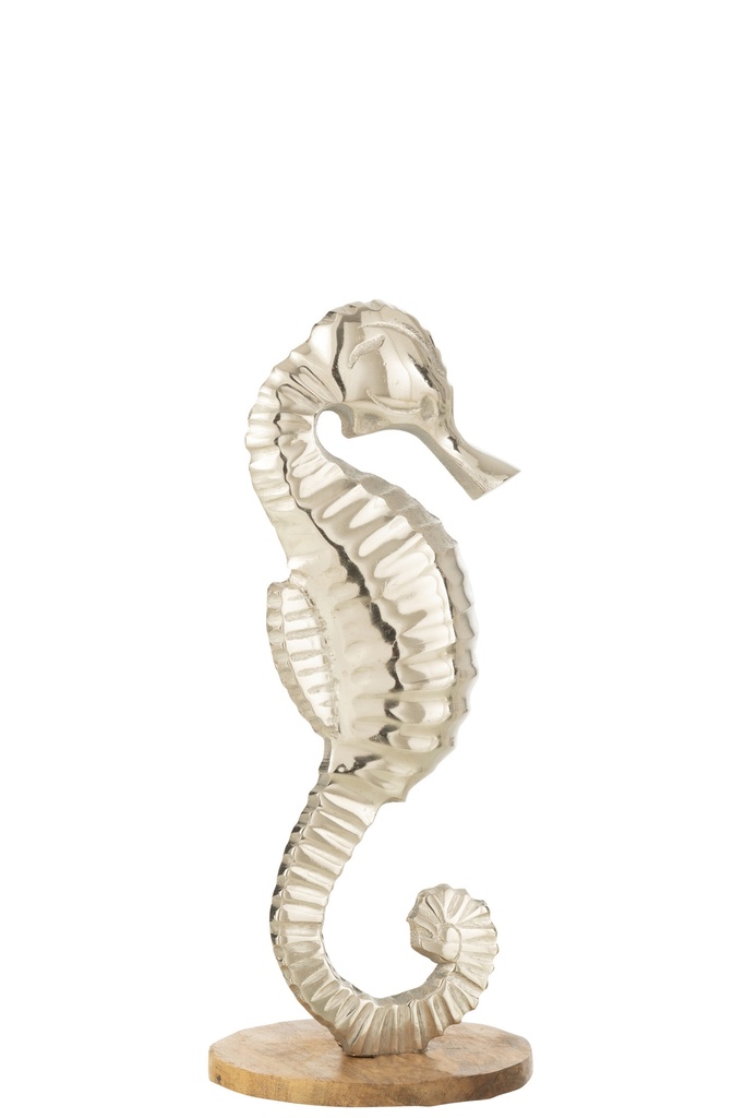 Hippocampe sur socle en aluminium