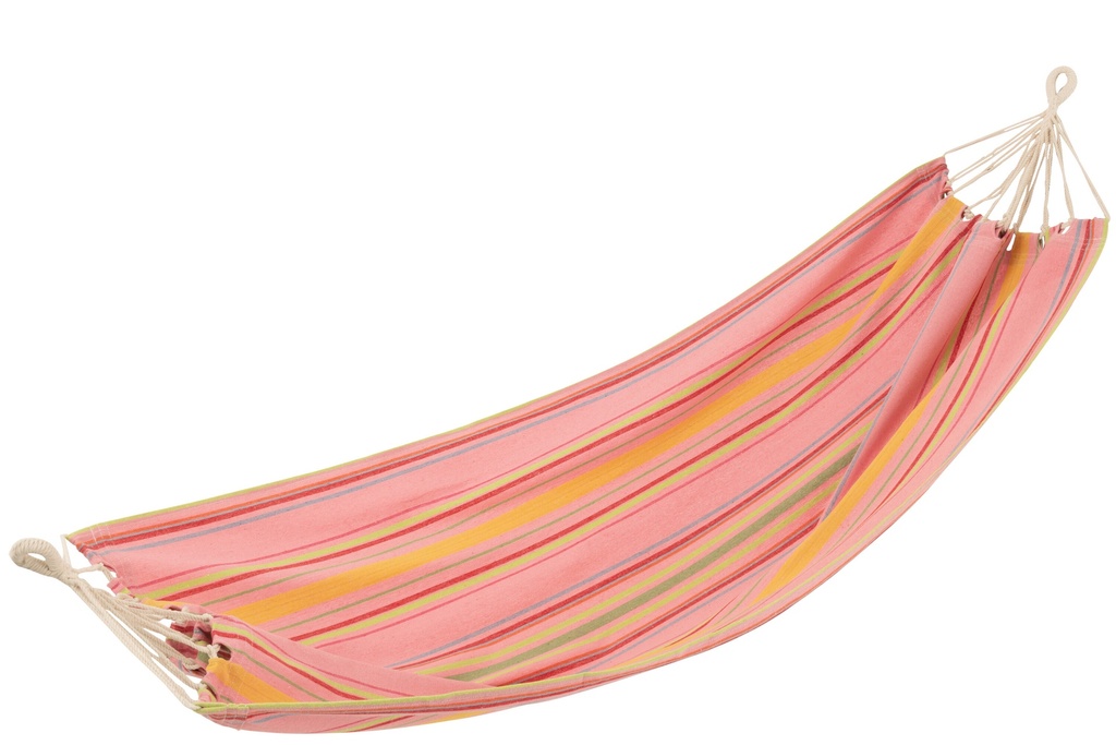 Hamac à rayures en coton/polyester rose clair + mix