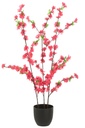 Pot de fleurs de pêcher rouges artificielles