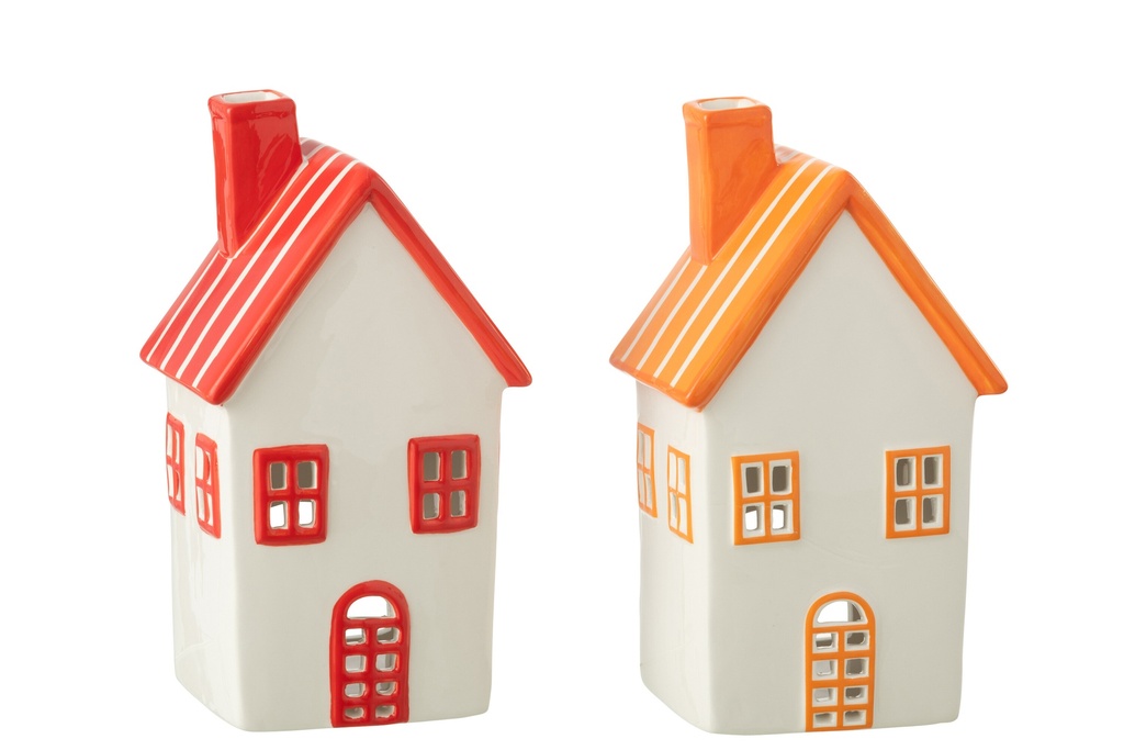 Teelichthlater House Dolomite Orange/Red Assortment