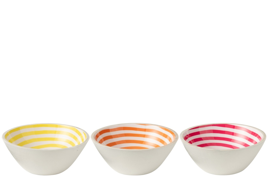 Bol Spirale Bois de Manguier Rose/Orange/Jaune
