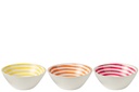 Bowl Spiral Mango Wood Pink/Orange/Yellow