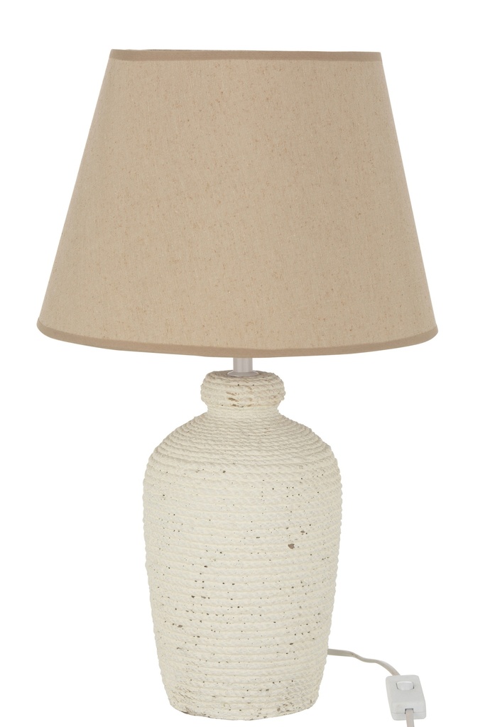 [15364] Lampe Esmee Cem/Tex Blanc/Beige