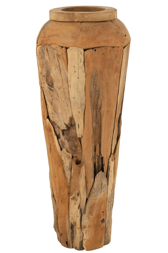 Vase en teck naturel grand format