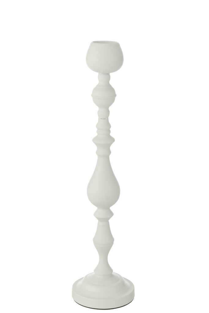 Candle Holder Monarchy Metal White